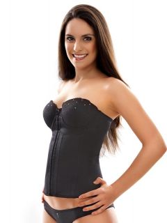 Yoga Corset with Fins, Halter Top with Lace and Swarovski® Crystals and Removable Straps 3056DB/10