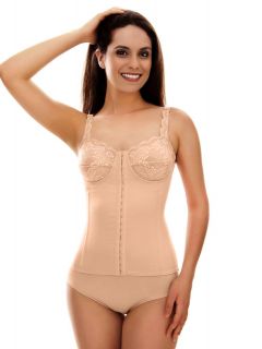 Yoga Corset with Fins, Lace Half-Bust and Fixed and Adjustable Straps - 3056MT/R