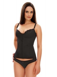 Yoga Corset with Fins, Bulge with Lace and Swarovski® Crystals, Fixed and Adjustable Straps 3056SS/10